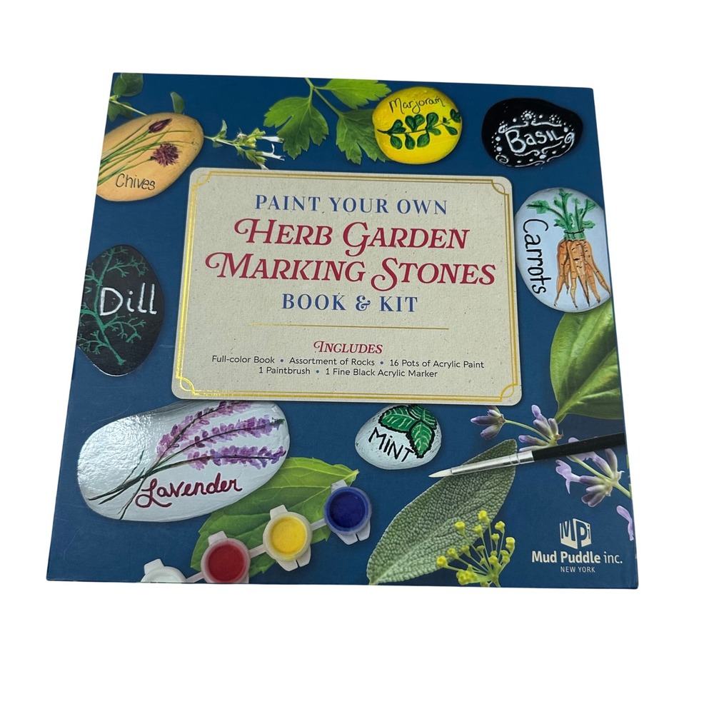 Mud Puddle Paint Your Own Herb Garden Marking Stones Rock Painting Book &‎ Kit